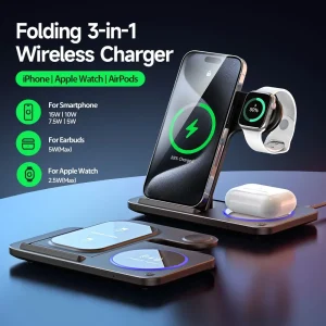 3 in 1 Foldable Charging Station for iPhone 15 14 13 12 11 Apple Watch 9 8 7 6 5 airpods  Pro