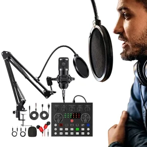 Professional Audio Condenser, Studio Microphone for Podcast Recording, Live stream
