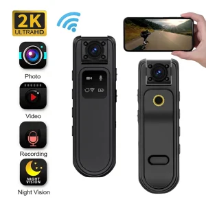 HD 2K Mini Camera Night Vision, Wi-fi Miniature Body Cam