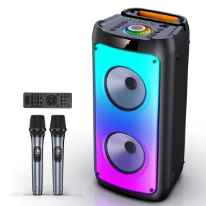 Bluetooth Karaoke Machine with LED Light and Remote Control